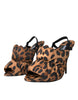Dolce & Gabbana Brown Leopard Slingback Heels Sandals Shoes