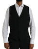 Dolce & Gabbana Black Polyester STAFF Formal 3 Piece Suit