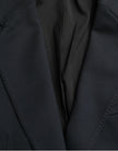 Dolce & Gabbana Dark Blue Cotton Single Breasted Coat Blazer