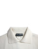 Dolce & Gabbana White DG Logo Collared Henley Shirt T-shirt