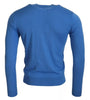 Dsquared² Blue Wool Long Sleeves Crewneck Pullover Sweater