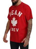 Dsquared² Red Printed Cotton Short Sleeves Crewneck T-shirt
