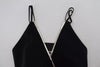 Dsquared² Black Embellished Sleeveless V-neck Jumpsuit Dress