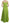 Dsquared² Green Spaghetti Strap Long A-line Pleated Dress