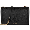 Baldinini Trend Black Calfskin Women Crossbody Bag