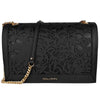 Baldinini Trend Black Calfskin Women Crossbody Bag