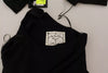 Dsquared² Black Long Sleeves Side Slit Floor Length Dress