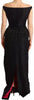 Dsquared² Black Embellish Sleeveless Ribbon Floor Length Dress