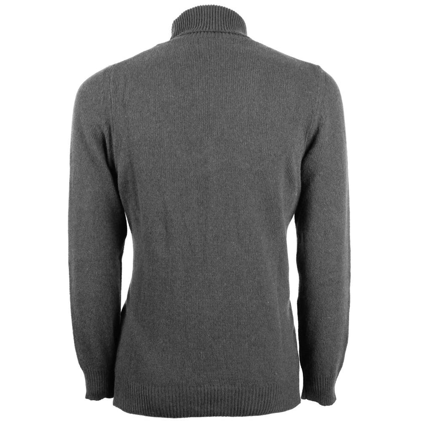 Emilio Romanelli Gray Cashmere Men Turtleneck Sweater