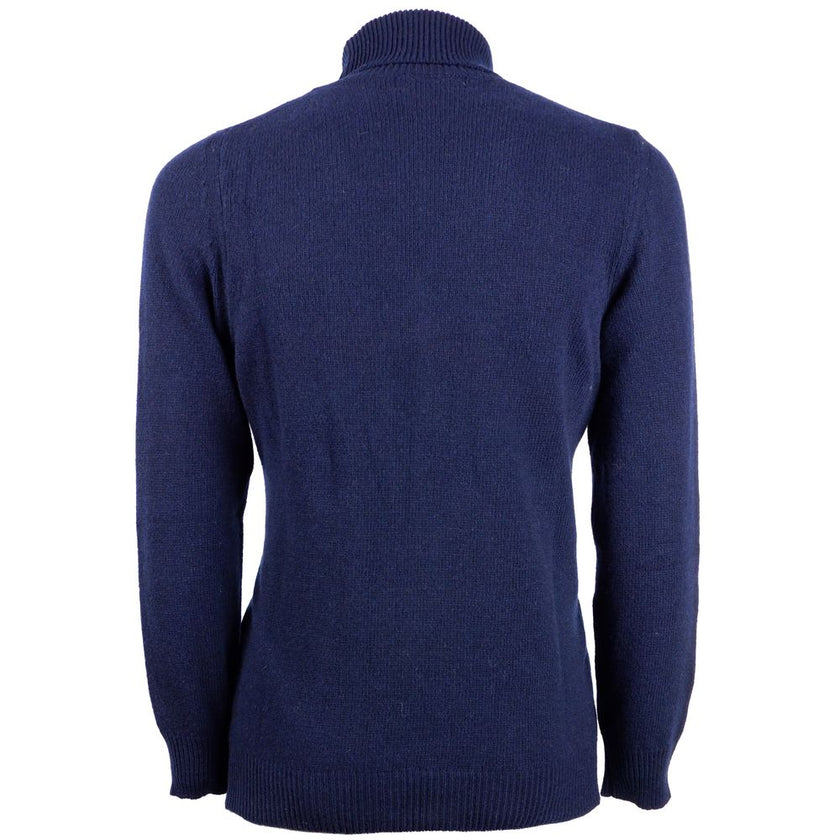 Emilio Romanelli Blue Cashmere Men Sweater