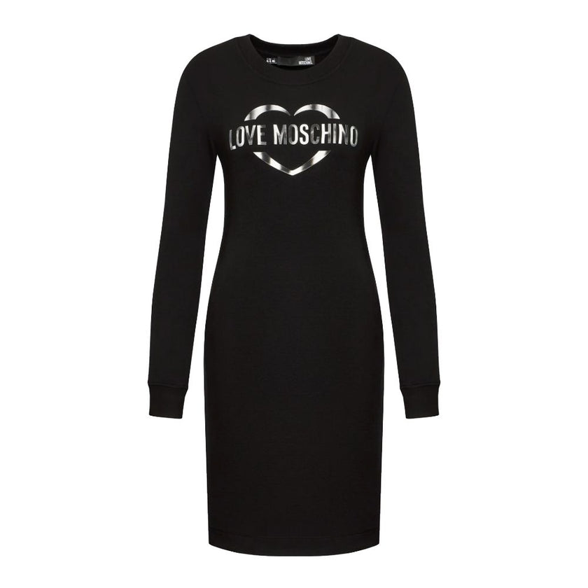 Love Moschino Chic Cotton Blend Logo Dress