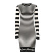 Love Moschino Elegant Striped Knit Dress with Long Sleeves
