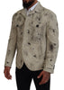 Dsquared² Off White Black Splash Print Casual Denim Jacket