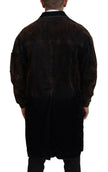 Dsquared² Brown Full Button Men Long Coat Cotton Jacket