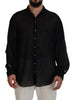 Dsquared² Black Cotton Collared Long Sleeves Formal Shirt