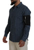 Dsquared² Multicolor Black Arm Plaid Men Long Sleeves Shirt