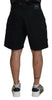 Dsquared² Black Cotton Cargo Boxer Above Knee Shorts