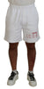 Dsquared² White Printed Pull On Men Casual Bermuda Shorts
