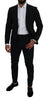 Dsquared² Black Wool Single Breasted 2 Piece LONDON Suit