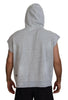 Dsquared² Light Gray Cotton Short Sleeves Hooded T-shirt