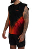 Dsquared² Black Orange Cotton Sleeveless Tank T-shirt