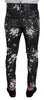 Dsquared² Gray Wash White Splash Print Skinny Denim Jeans