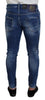 Dsquared² Blue Washed Patchwork Skinny Men Denim Jeans