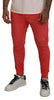 Dsquared² Orange Cotton Elastic Waist Logo Men Pants