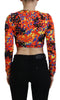 Dsquared² Multicolor Cami Long Sleeves Cropped Blouse Top