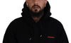 Dsquared² Black Red Cotton Hooded Tie Dye Pullover Sweater