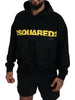 Dsquared² Black Cotton Hooded Printed Pullover Sweater