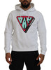 Dsquared² White Cotton Hooded Printed Pullover Sweater