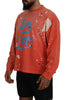 Dsquared² Orange Printed Long Sleeves Pullover Sweater