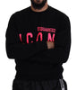 Dsquared² Black Printed Long Sleeves Pullover Sweater