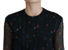 Dsquared² Black Floral Silk Long Sleeves Sheath Mini Dress
