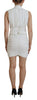 Dsquared² White Viscose Sleeveless Bodycon Mini Dress