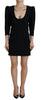 Dsquared² Black Polyester Long Sleeves Bodycon Sheath Dress