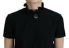 Dsquared² Black Polyester Short Sleeves Sheath Mini Dress