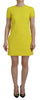Dsquared² Yellow Nylon Short Sleeves Round Neck Mini Dress