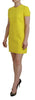 Dsquared² Yellow Nylon Short Sleeves Round Neck Mini Dress