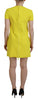 Dsquared² Yellow Nylon Short Sleeves Round Neck Mini Dress