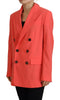 Dsquared² Pink Double Breasted Coat Blazer Jacket
