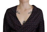 Dsquared² Black Polyester Cropped Logo Printed Blouse Top