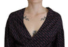 Dsquared² Black Polyester Cropped Logo Printed Blouse Top