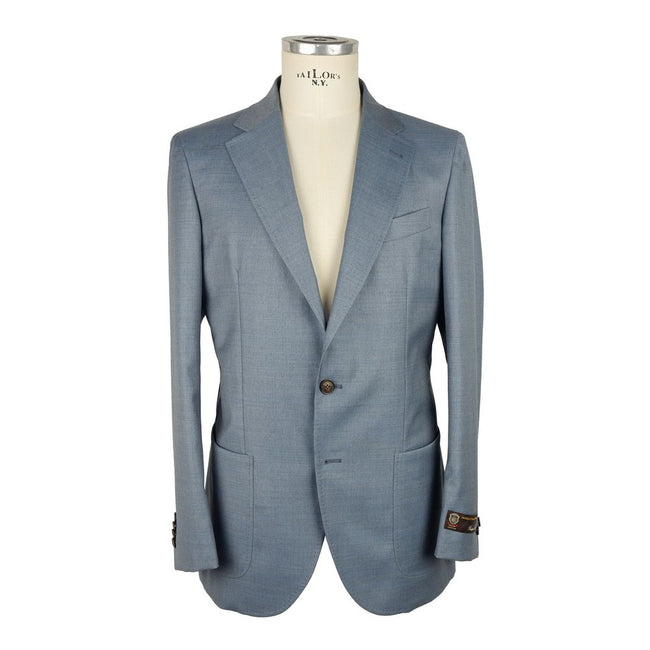 Emilio Romanelli Light Blue Wool Mens Blazer