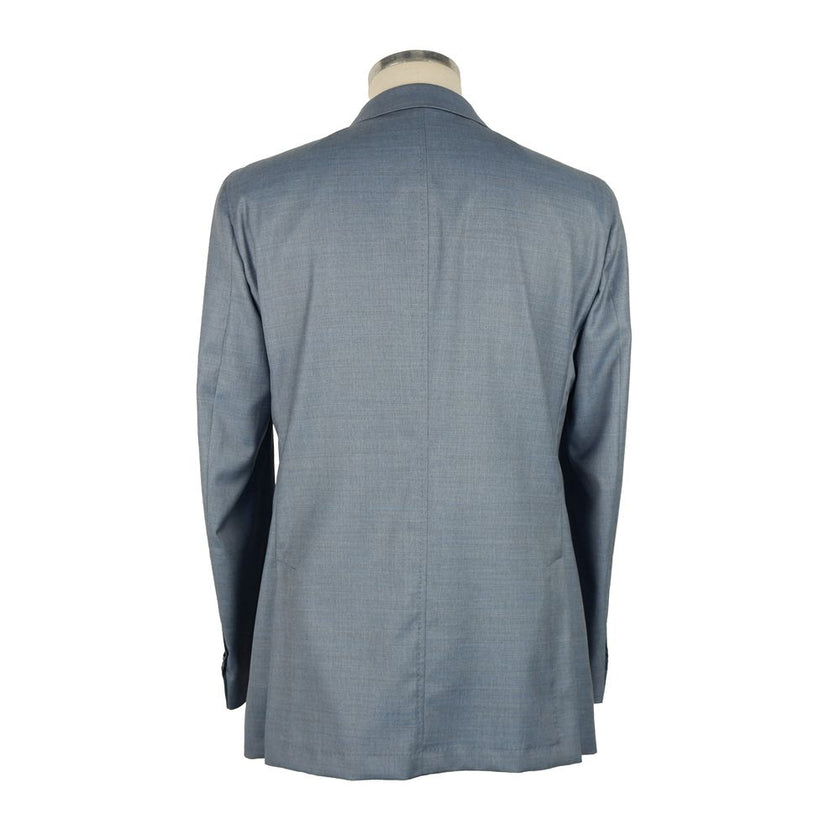 Emilio Romanelli Light Blue Wool Mens Blazer