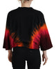 Dsquared² Black Cotton Tie Dye Crew Neck Casual Top