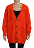 Dsquared² Orange Cotton Knitted Buttoned Cardigan Sweater