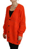 Dsquared² Orange Cotton Knitted Buttoned Cardigan Sweater