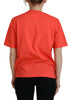 Dsquared² Orange Logo Cotton Crewneck Short Sleeve T-shirt